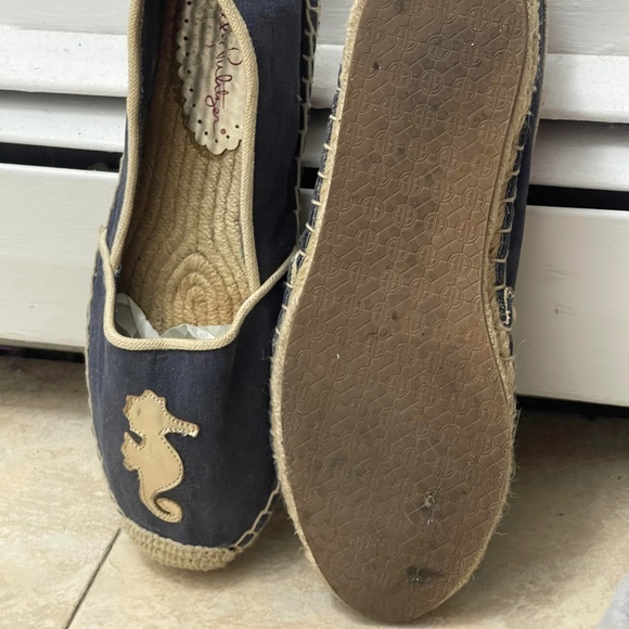 Lilly Pulitzer Lia Espadrille In True Navy with Seahorse print size 10 - Picture 6 of 7